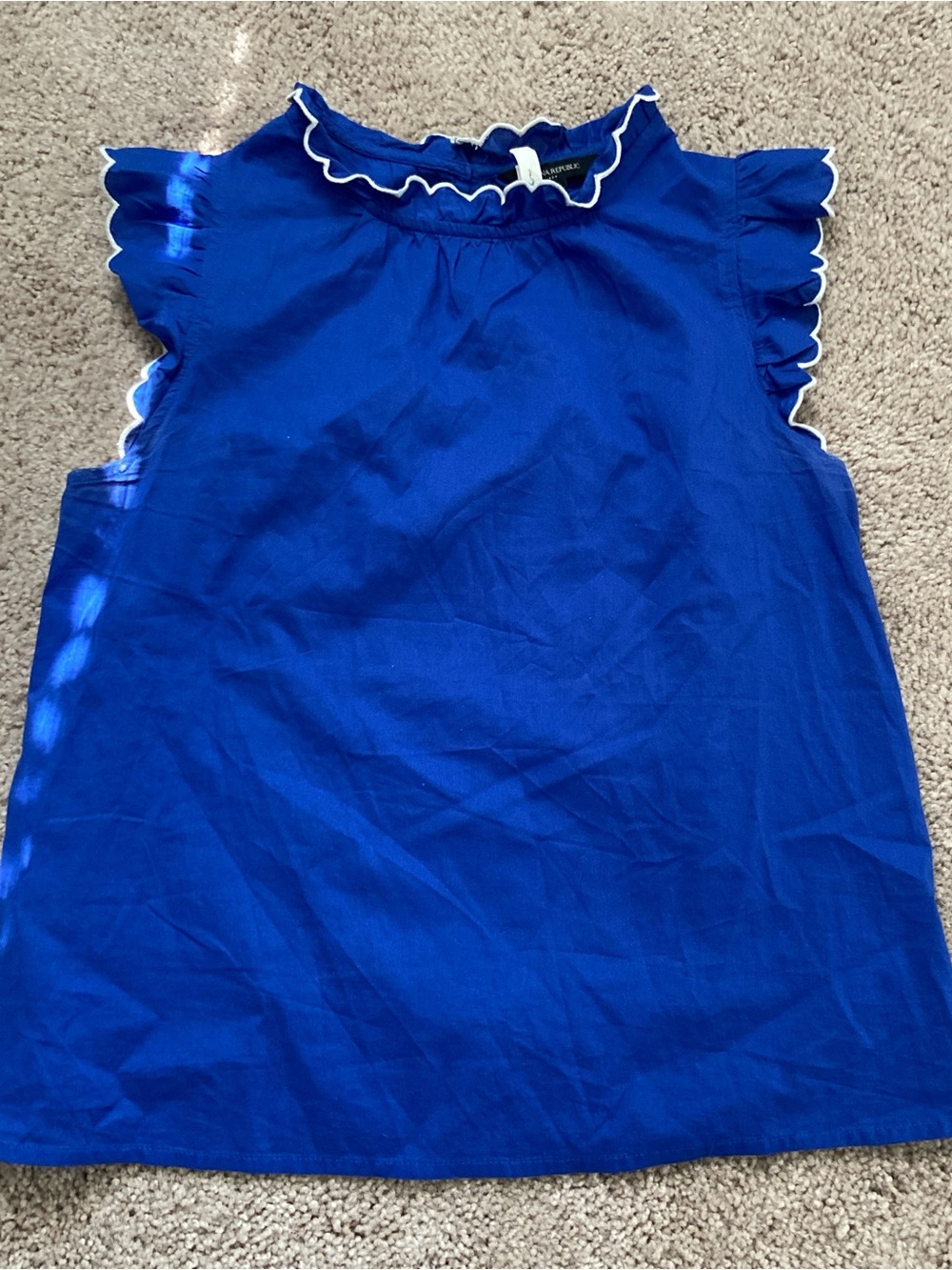 Banana Republic Royal Blue Ruffle Sleeve Blouse